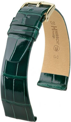 Zielony skórzany pasek Hirsch Prestige L 02207041-1 (skóra aligatora) Hirsch Selection