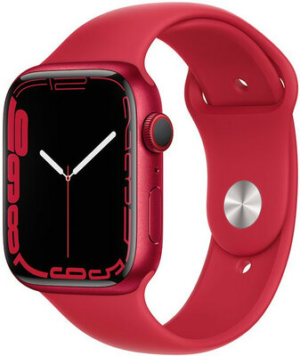 Apple Watch Series 7 GPS + Cellular, 45mm koperta z czerwonego aluminium z czerwonym sportowym paskiem