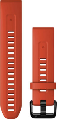 Pasek Garmin QuickFit 20mm, silikonowy, czerwony, czarna klamra (Fenix 7S/6S/5S)