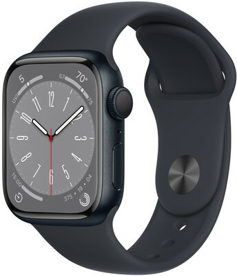 Apple Watch Series 8, GPS, 41mm Koperta z ciemnoatramentowego aluminium, pasek sportowy