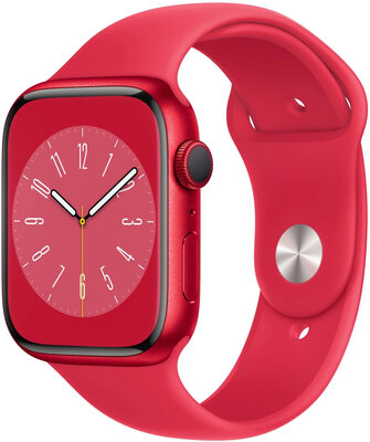Apple Watch Series 8, GPS, 45mm Koperta z aluminium (PRODUCT)RED, pleciony pasek bez zapięcia