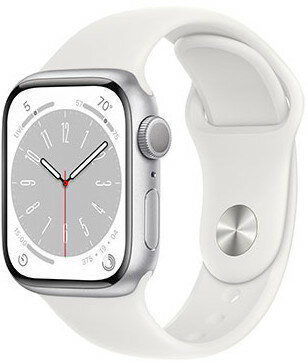 Apple Watch Series 8, GPS, 41mm Koperta ze srebrnego aluminiumu, elastyczny pasek