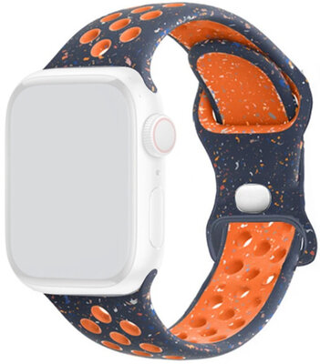 Pasek do Apple Watch 42/44/45 mm, silikonowy sportowy, niebiesko-pomarańczowy