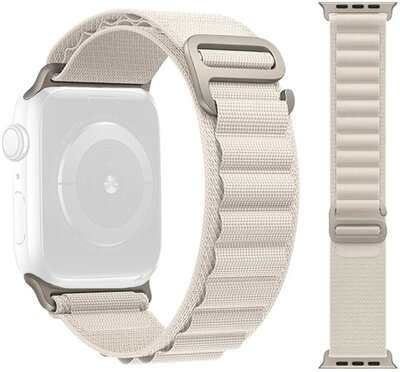 Pasek do Apple Watch, tekstylny, biały (do kopert 49/45/44 mm)